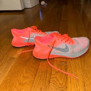 Nike Women's Athletic Shoes - Neon Pink and Gray